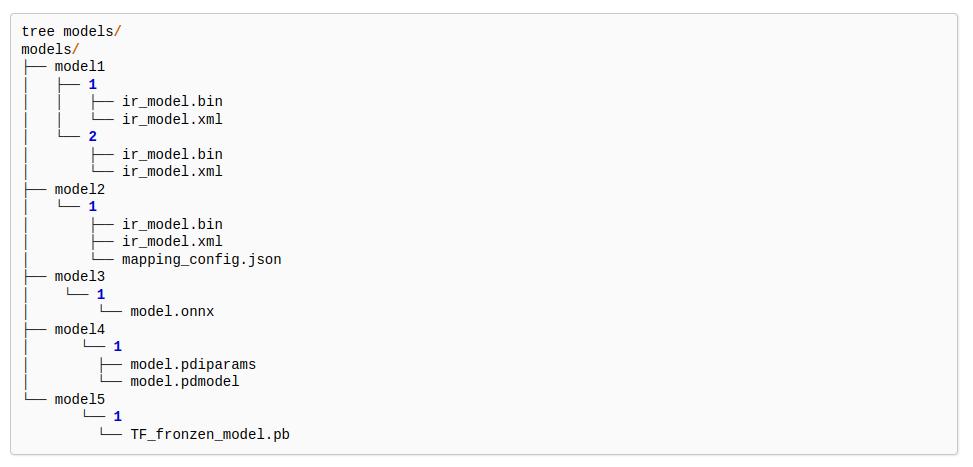 Figure 1: OpenVINO Model Server Directory Structure