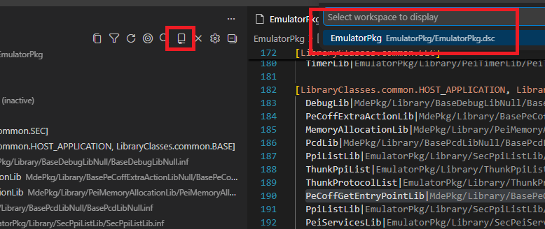 Select workspace