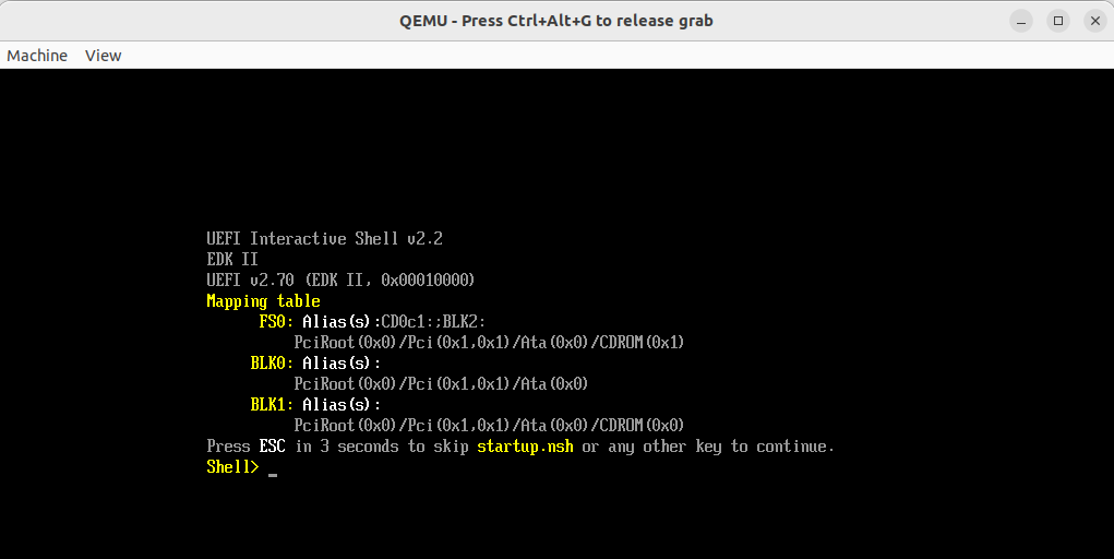 An interactive UEFI shell