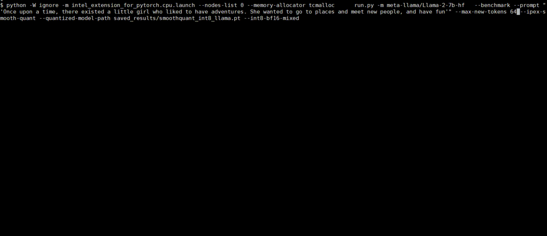 Llama 2 with INT8 Quantization with SmoothQuant