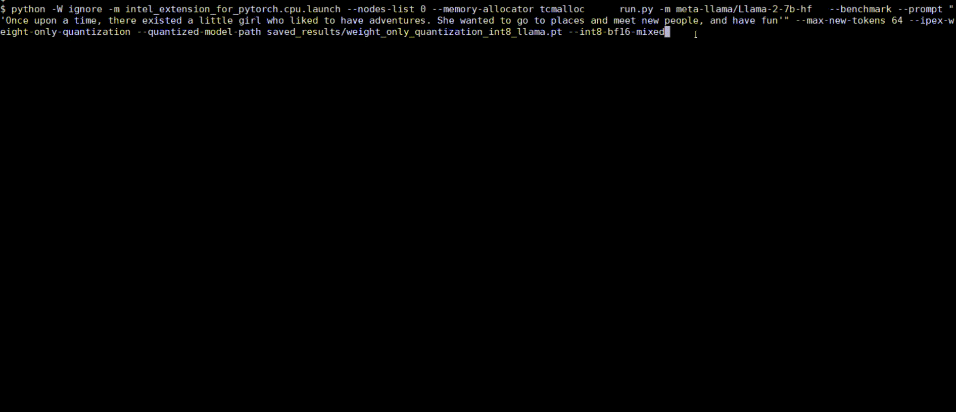 Weight Only Quantization with INT8 for Llama 2