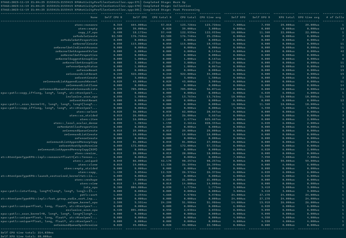 Kiento_profiler_result_console