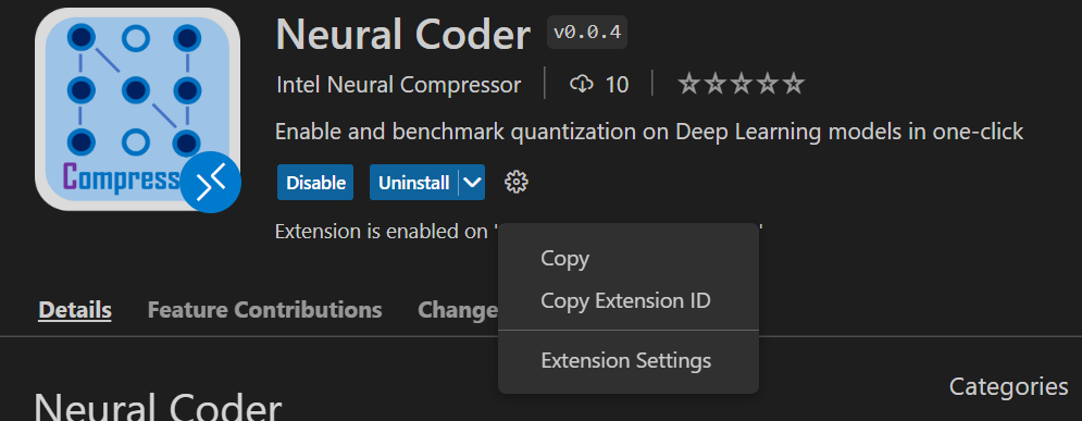 Click Extension SettingsPython Path for Neural Coder