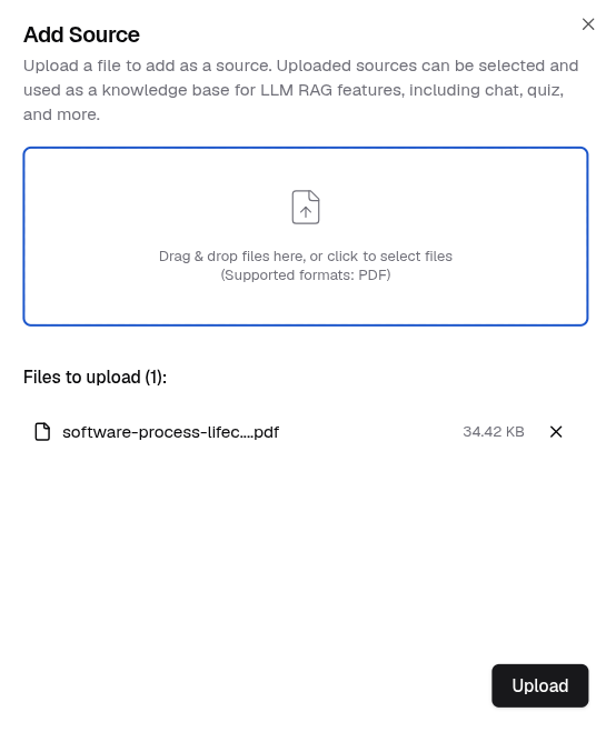 Document upload dialog