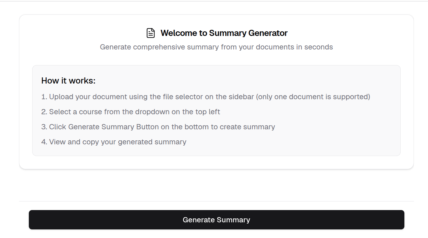 Generate Summary button