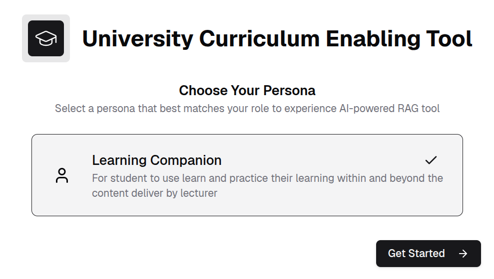 Learning Companion persona selection on the home page